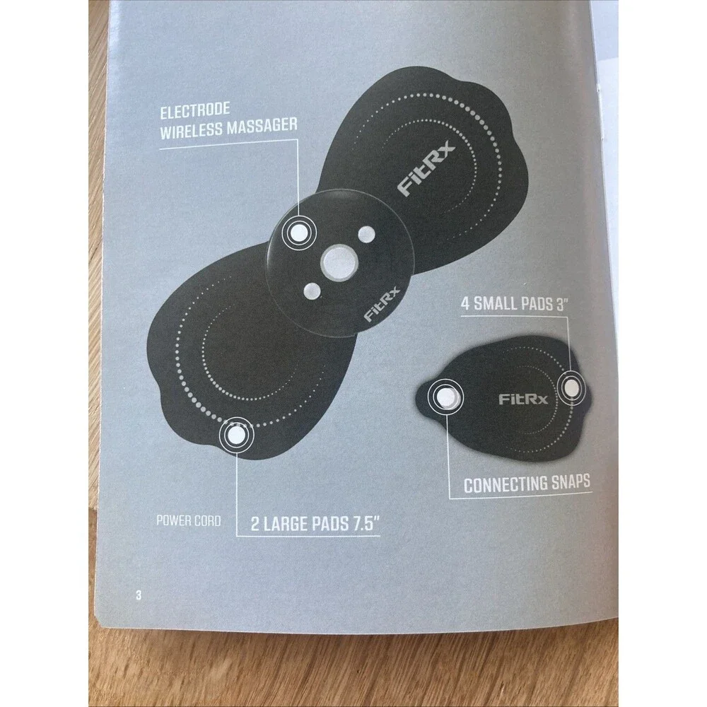 FitRx Electrode Wireless Massager System Muscle Pain Relief Blood Flow& More EUC